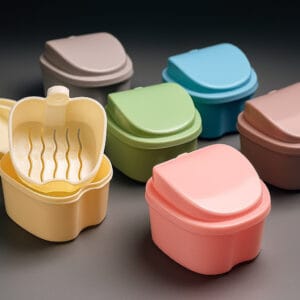 وان دندان مصنوعی سبد دار رنگی مناسب ضدعفونی و نگهداری