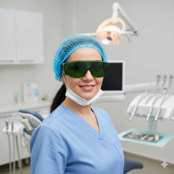 عینک محافظ سبز برای بیمار - Image 2