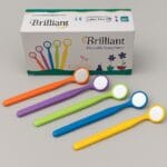 آینه معاینه رنگی دندانپزشکی یکبار مصرف برلیانت در بسته 12 عددی با رنگ‌های متنوع