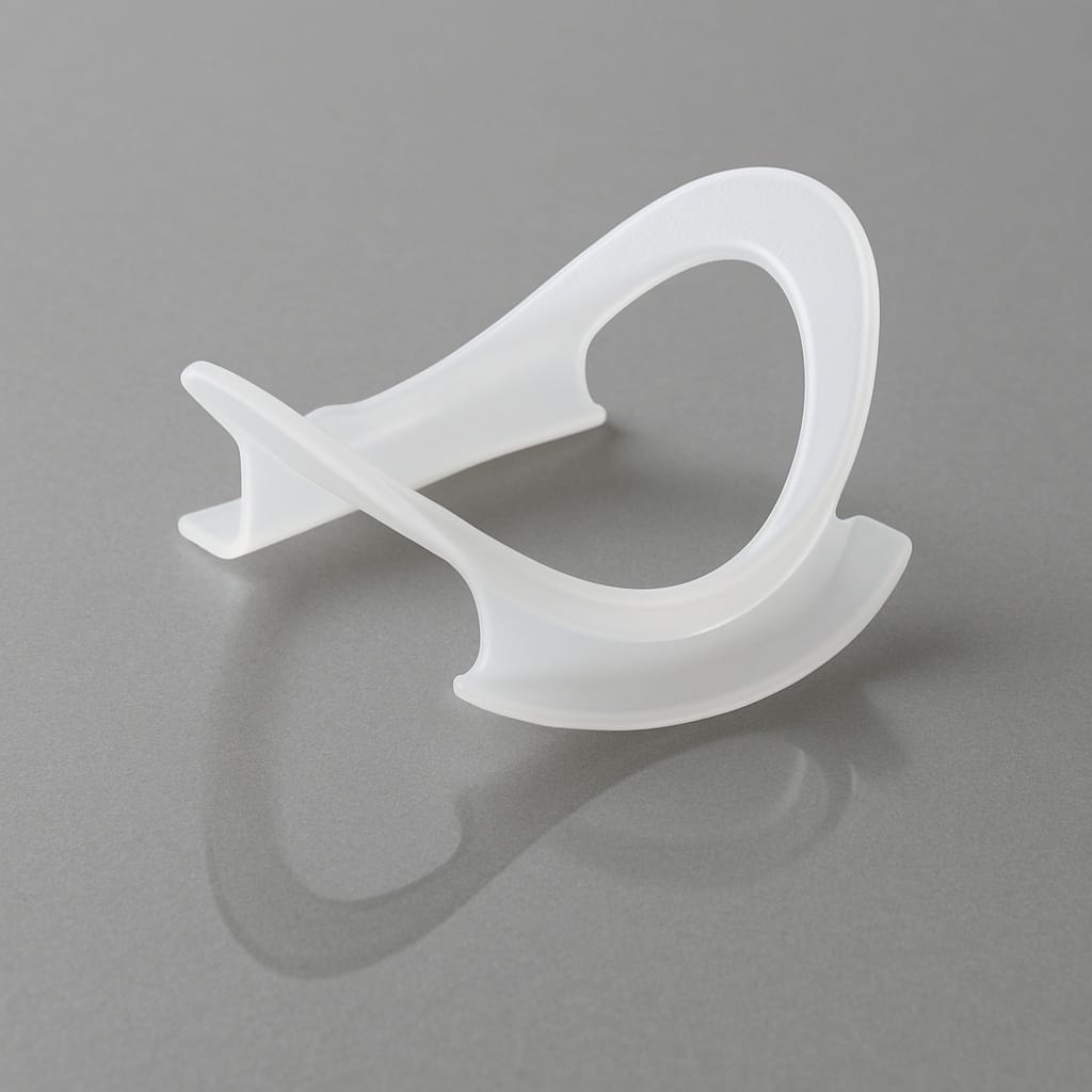 دهان بازکن قدامی برای معاینات دندانپزشکی دهان بازکن قدامی سفید رنگ با طراحی انعطافپذیر برای معاینات دندانپزشکی و جراحیهای دهان.