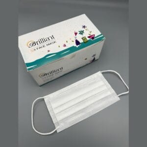 ماسک 3 لایه برلیان 50 عددی با فیلتراسیون بالا برای ایمنی و تنفس راحت.