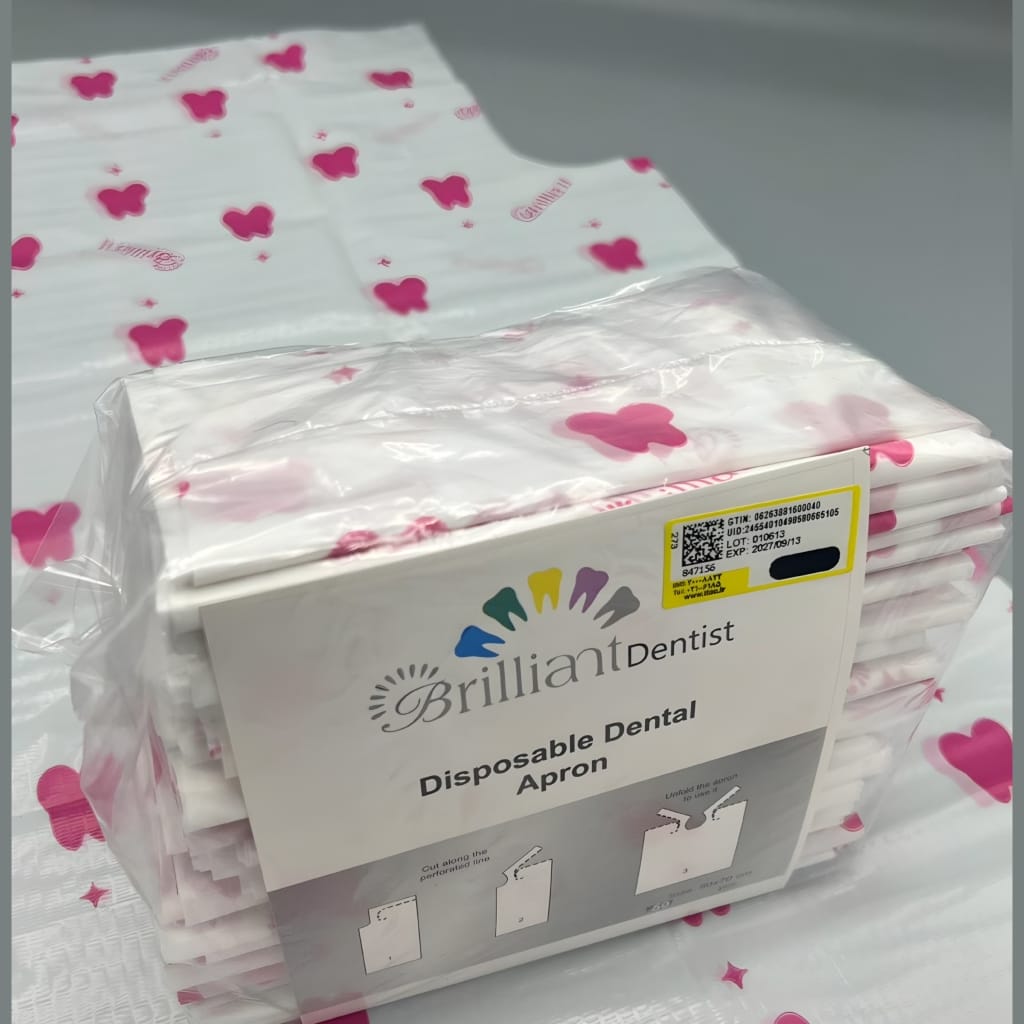 پیشبند دنتیست تاشده ۵۰ عددی بسته 50 عددی پیشبند دنتیست تاشده ۵۰ عددی با جنس نایلونی و کش نرم برای استفاده پزشکی.