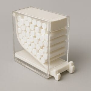 جارول پنبه فشاری دندانپزشکی با طراحی شفاف و مکانیزم فشاری برای دسترسی آسان