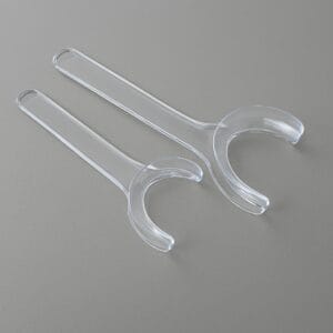 دهان بازکن یک طرفه شفاف در دو سایز برای معاینات و جراحی‌های دندانپزشکی.