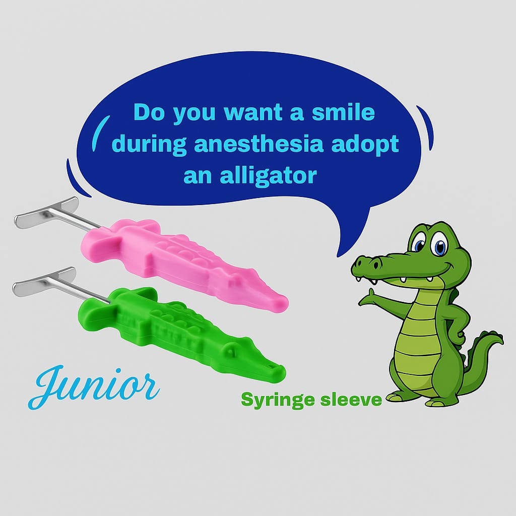 روکش سرنگ عروسکی دندانپزشکی روکش سرنگ عروسکی دندانپزشکی 3 عددی برلیانت با طرح حیوانات برای کاهش اضطراب کودکان در هنگام تزریق دندانپزشکی.