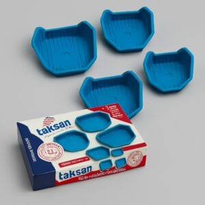 بسته 10 عددی کست لاستیکی آبی تکسان برای قالب‌گیری دندان
